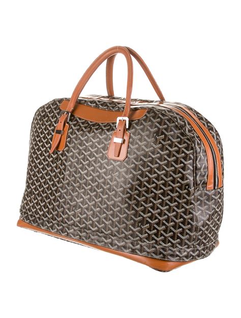 goyard leather expandable duffle bag.